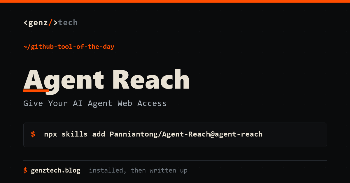 Agent Reach Setup: Give Your AI Agent Web Access — install command and what it does