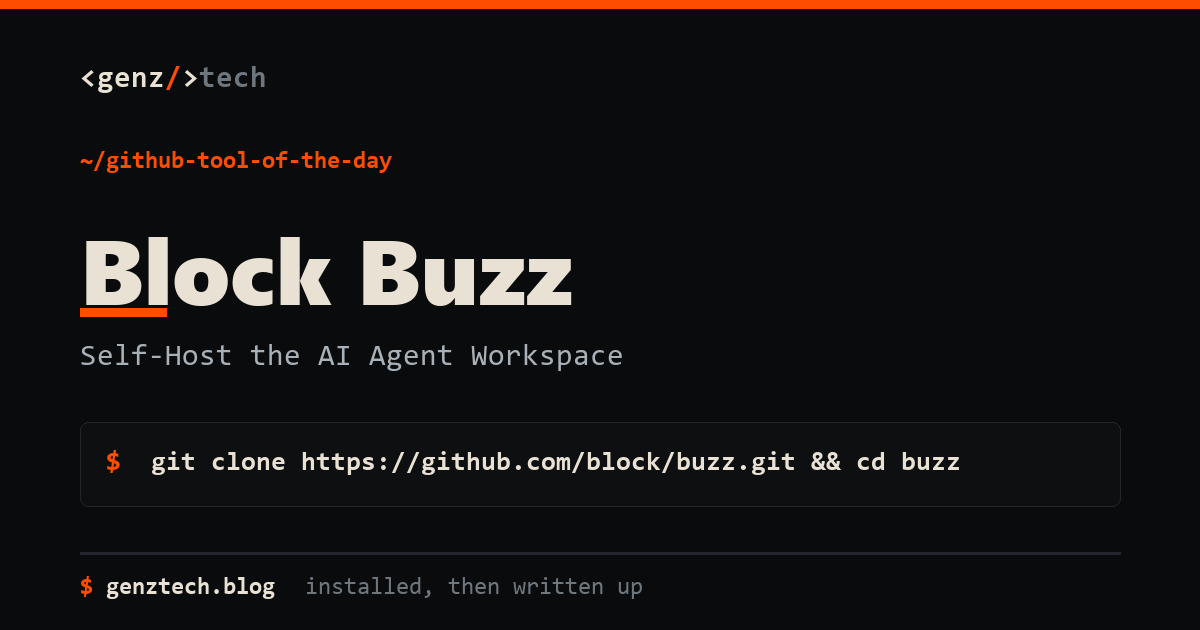 Block Buzz Setup: Self-Host the AI Agent Workspace — install command and what it does