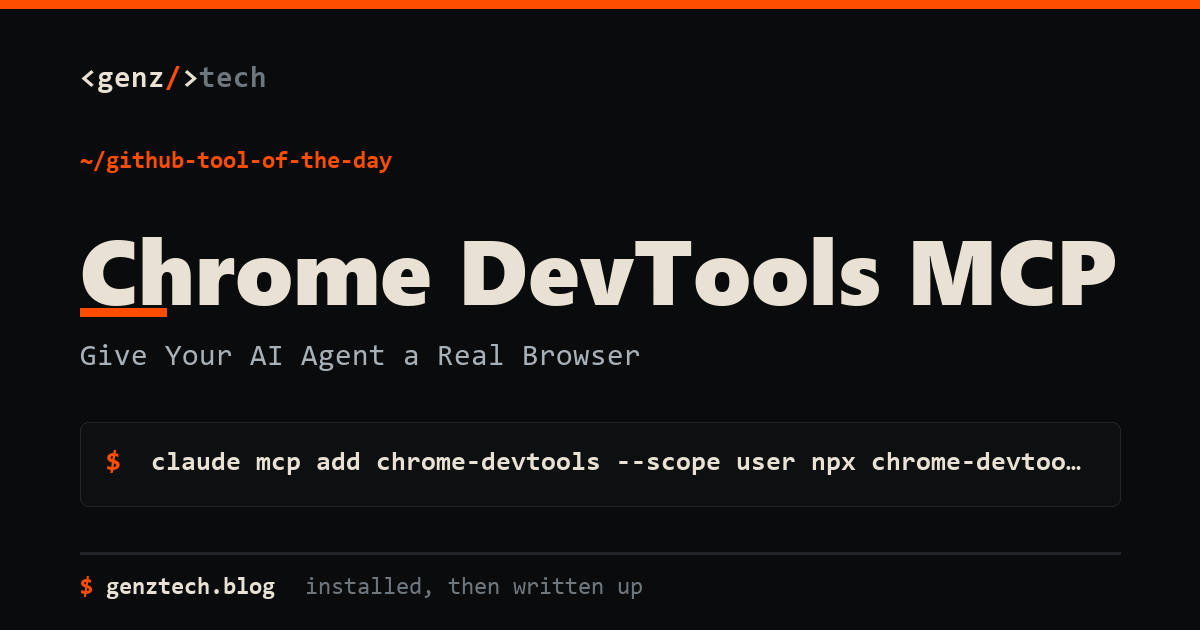 Chrome DevTools MCP: Give Your AI Agent a Real Browser, Tutorials explainer