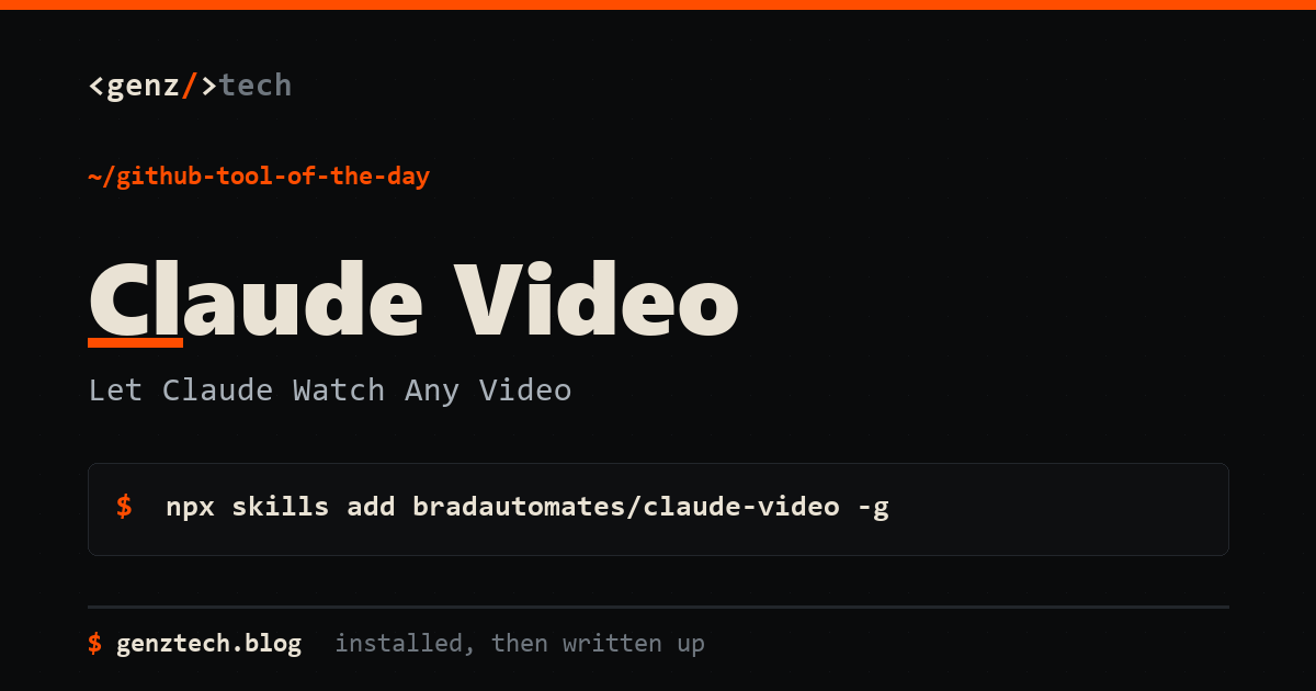 Claude Video Setup: Let Claude Watch Any Video, Tutorials explainer