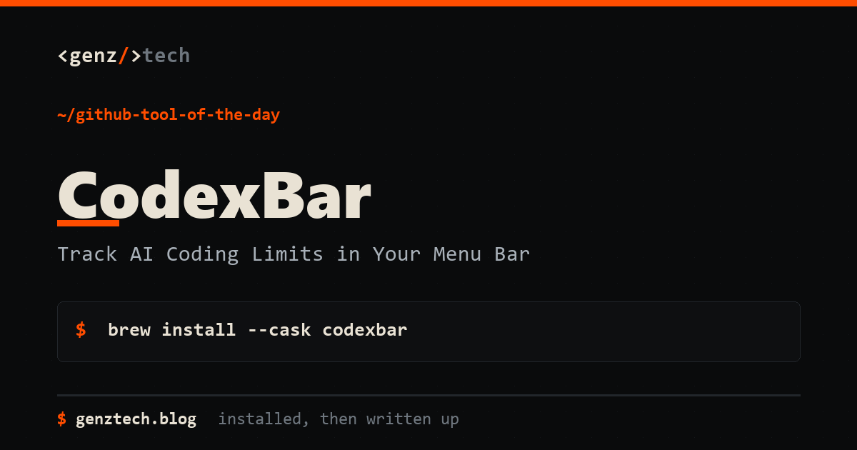 CodexBar: Track AI Coding Limits in Your Menu Bar, Tutorials explainer