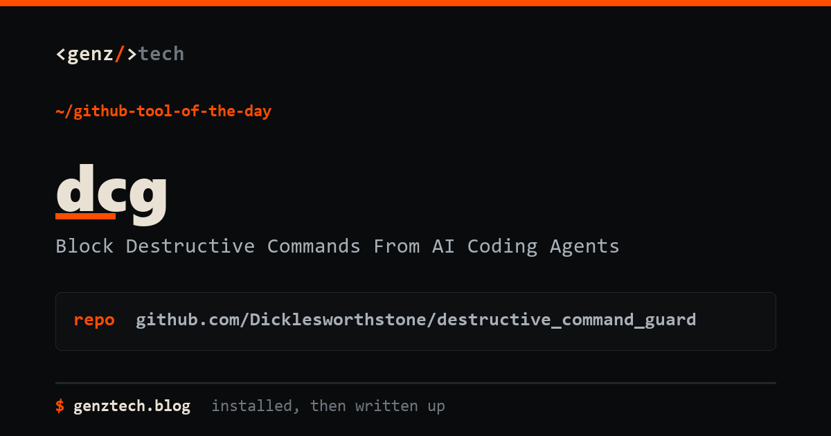 dcg Setup: Block Destructive Commands From AI Coding Agents, Tutorials explainer