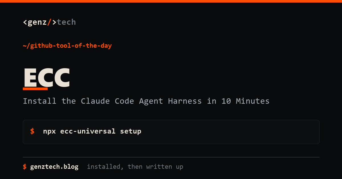 ECC Setup: Install the Claude Code Agent Harness in 10 Minutes — install command and what it does