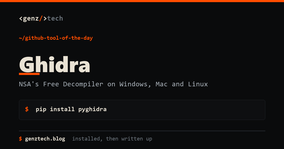 Ghidra Setup: NSA's Free Decompiler on Windows, Mac and Linux — install command and what it does