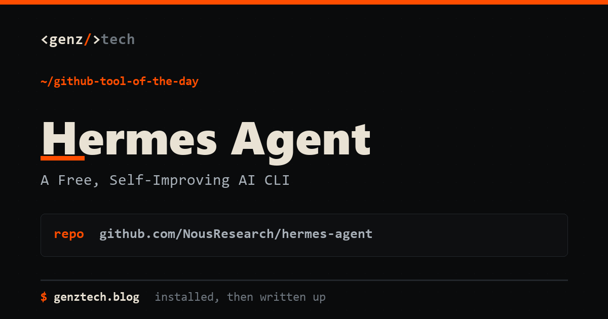 Hermes Agent Setup: A Free, Self-Improving AI CLI — install command and what it does