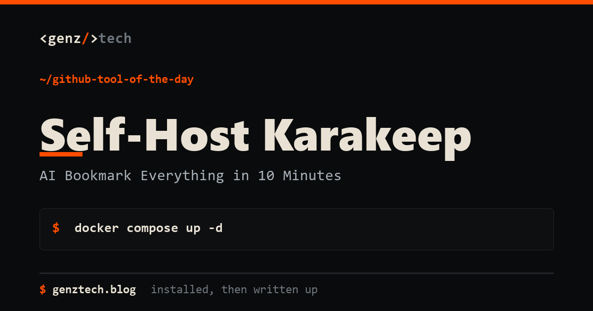 Self-Host Karakeep: AI Bookmark Everything in 10 Minutes, Tutorials explainer