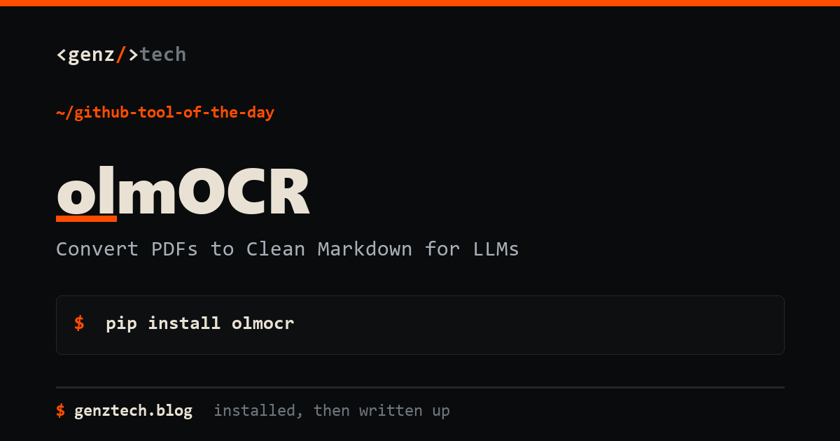 olmOCR Setup: Convert PDFs to Clean Markdown for LLMs, Tutorials explainer
