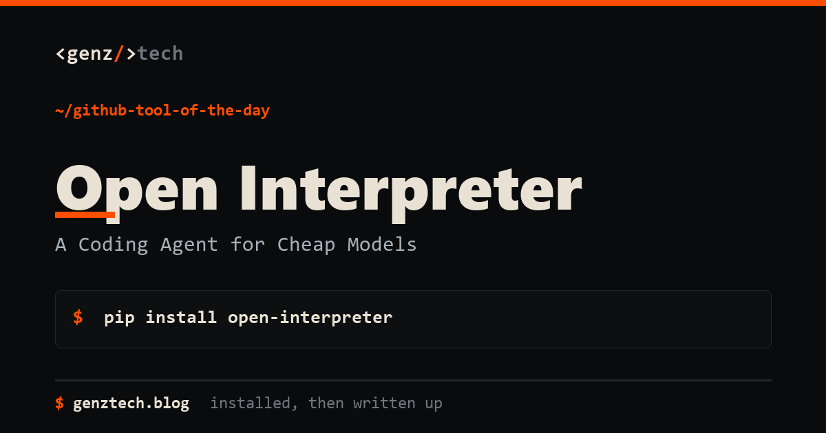 Open Interpreter Setup: A Coding Agent for Cheap Models, Tutorials explainer