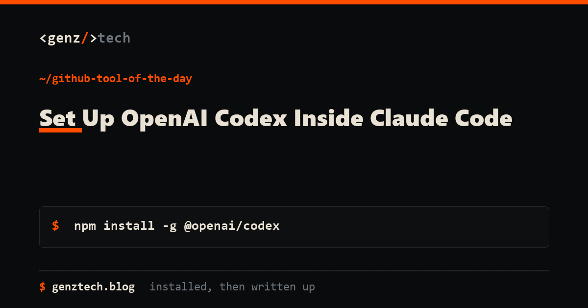 Set Up OpenAI Codex Inside Claude Code, Tutorials explainer