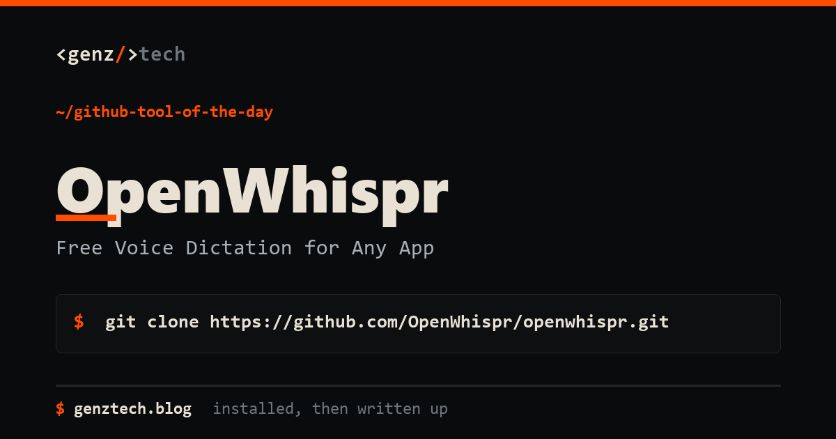 OpenWhispr Setup: Free Voice Dictation for Any App — install command and what it does