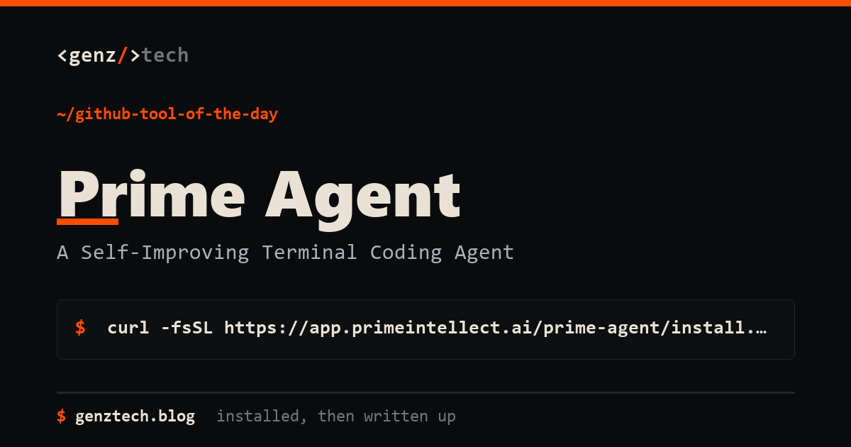 Prime Agent Setup: A Self-Improving Terminal Coding Agent, Tutorials explainer