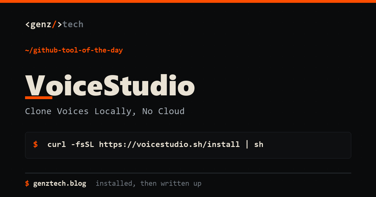 VoiceStudio Setup: Clone Voices Locally, No Cloud — install command and what it does