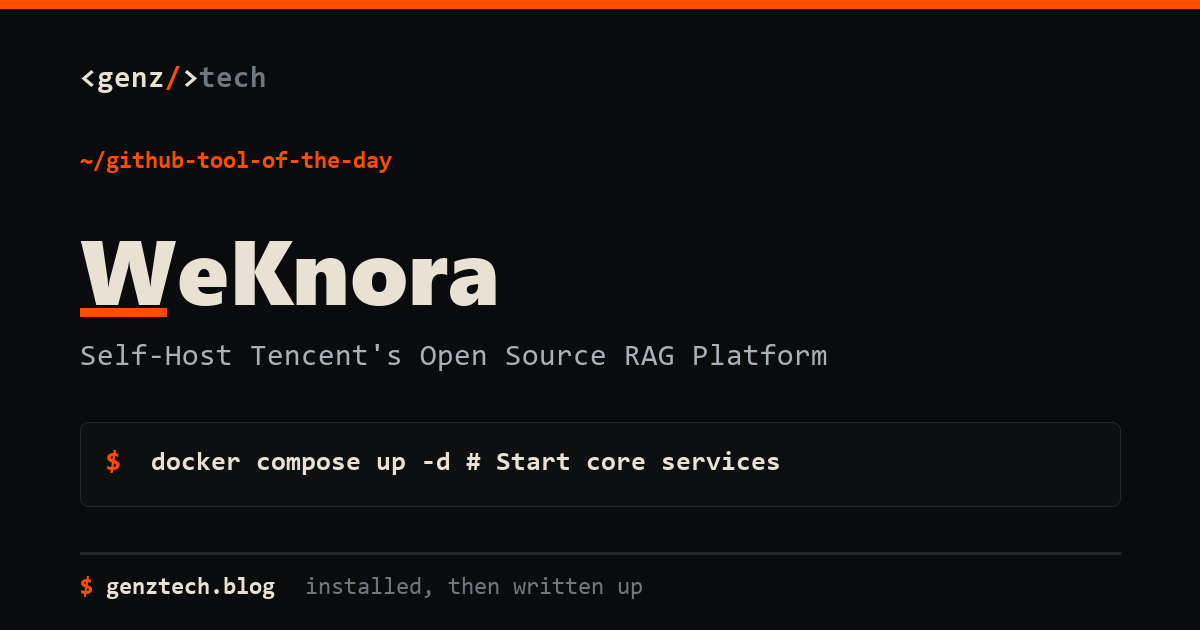 WeKnora Setup: Self-Host Tencent's Open Source RAG Platform — install command and what it does
