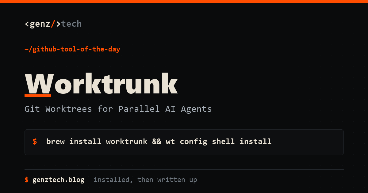 Worktrunk Setup: Git Worktrees for Parallel AI Agents — install command and what it does