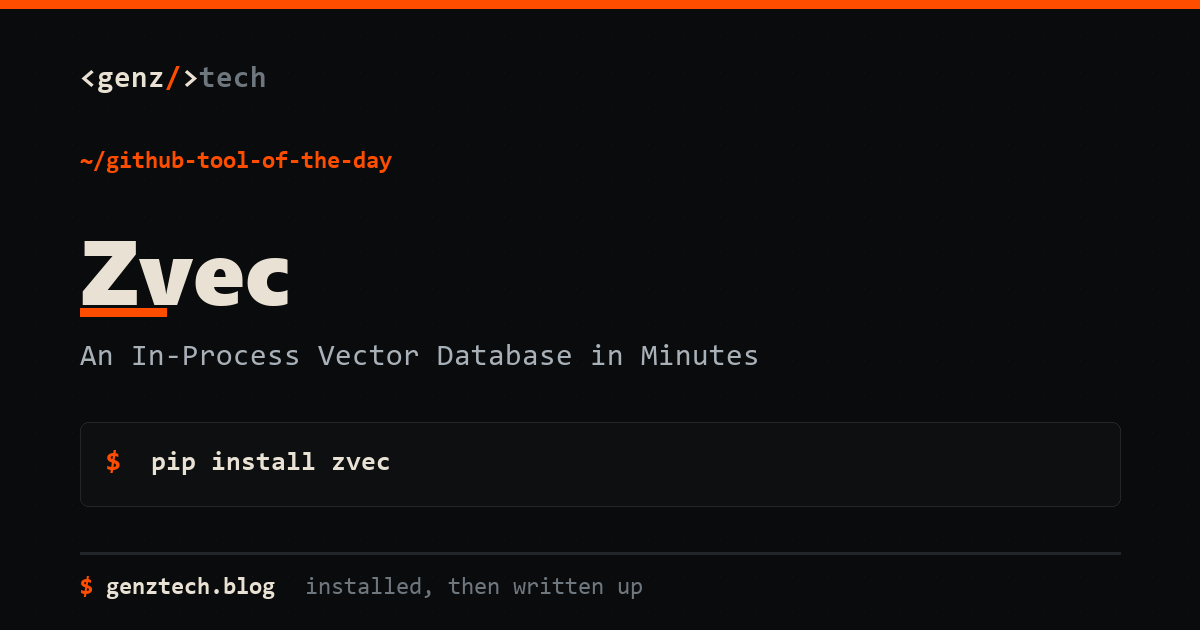 Zvec Setup: An In-Process Vector Database in Minutes, Tutorials explainer