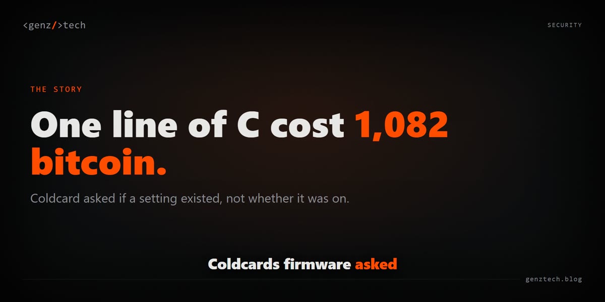 The Coldcard firmware bug that cost 1,082 BTC