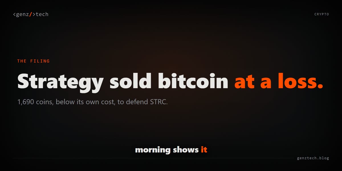 Strategy sold bitcoin below cost to defend STRC